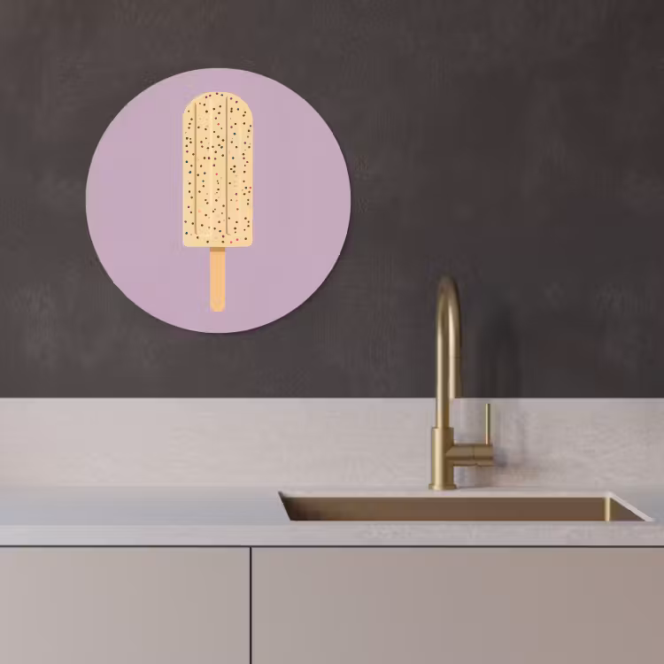 Runde Bilder - Beige - Eiscreme - Sprenkeln — 2