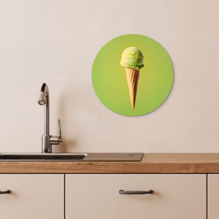 Runde Bilder - Horn - Schaufel Eiscreme - Grün — 4