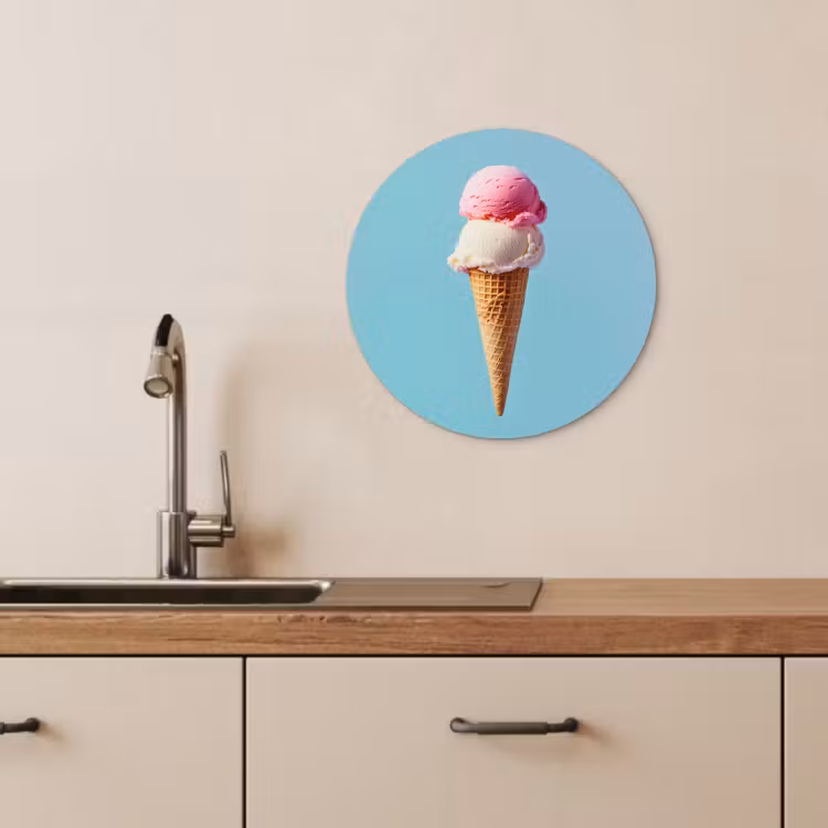 Runde Bilder - Schaufel Eiscreme - Kegel - Blau — 3