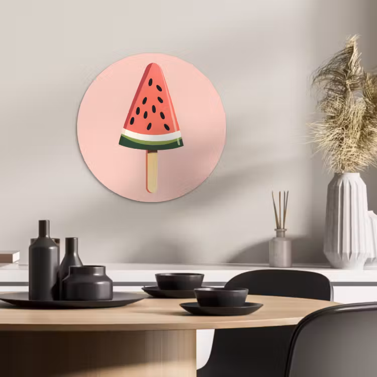 Runde Bilder - Wassermelone - Eiscreme - Kerne - Rot — 2
