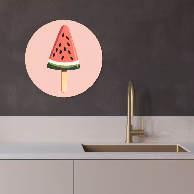 Runde Bilder - Wassermelone - Eiscreme - Kerne - Rot — 3
