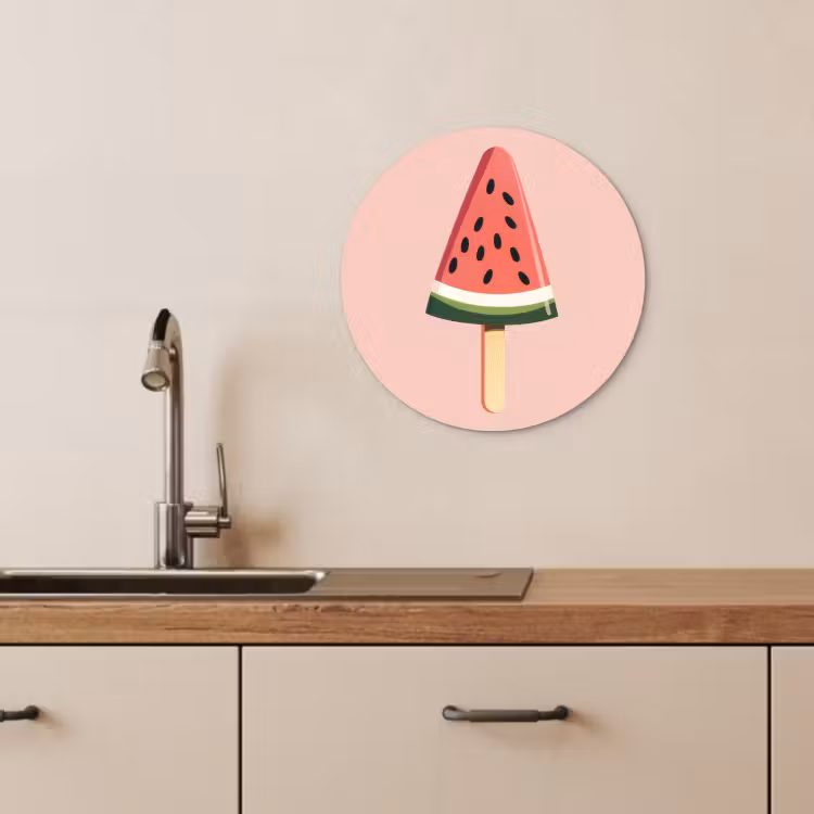 Runde Bilder - Wassermelone - Eiscreme - Kerne - Rot — 4