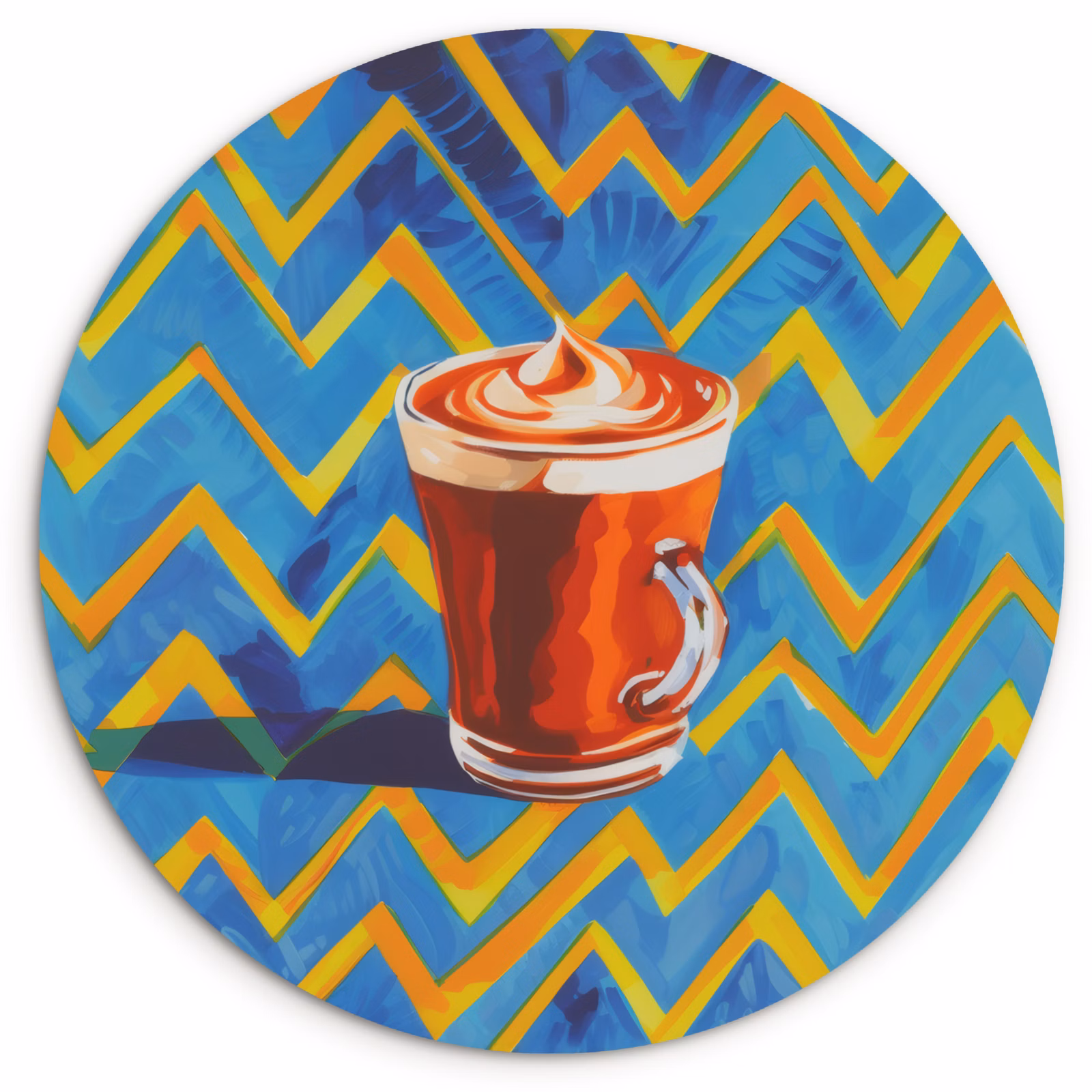 Runde Bilder - Becher - Kaffee - Zickzack - Schlagsahne — 1