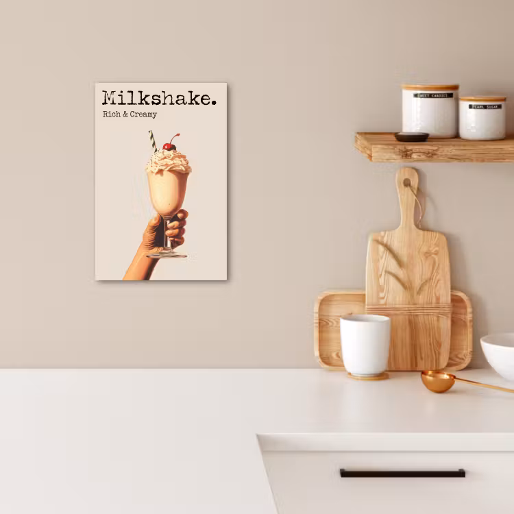 Leinwandbilder - Milchshake - Kirsche - Strohhalm — 4