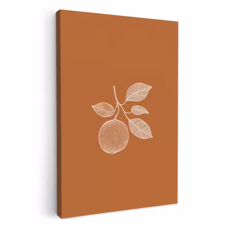 Leinwandbilder - Orange - Gezeichnet - Blätter - Braun — 4