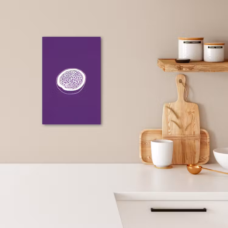 Leinwandbilder - Passionsfrucht - Samen - Lila - Minimalistisch — 5