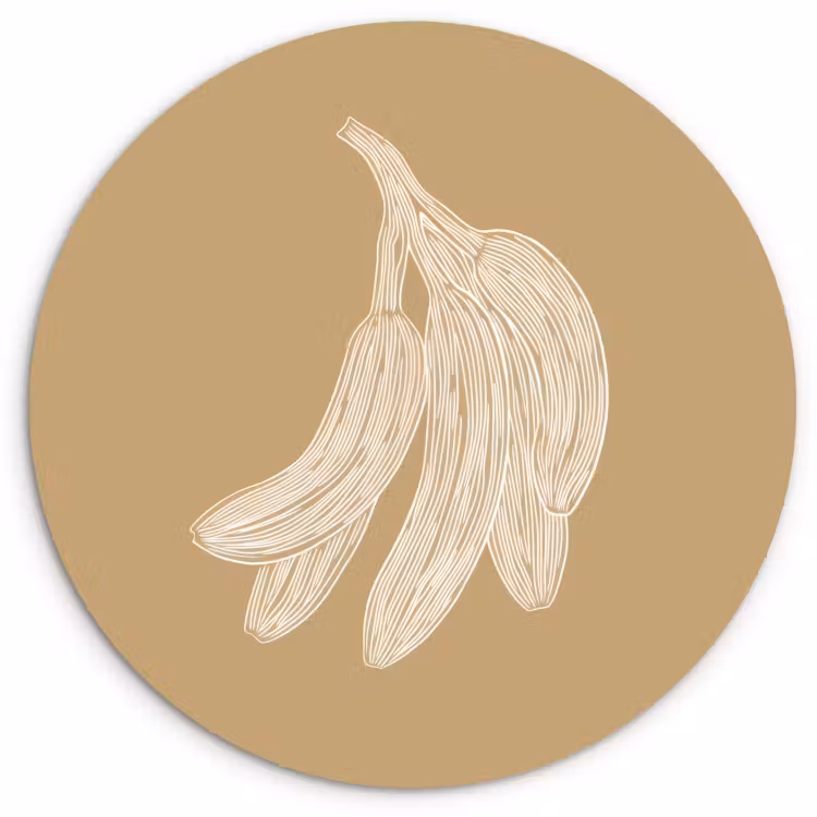 Runde Bilder - Bananen - Beige - Strichzeichnung - Minimalistisch — 2