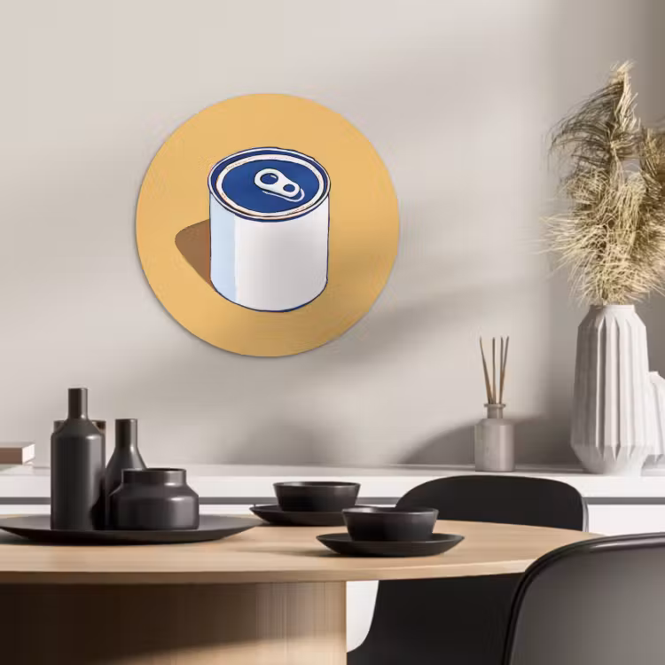 Runde Bilder - Dose - Minimalistisch - Blau - Illustration — 4