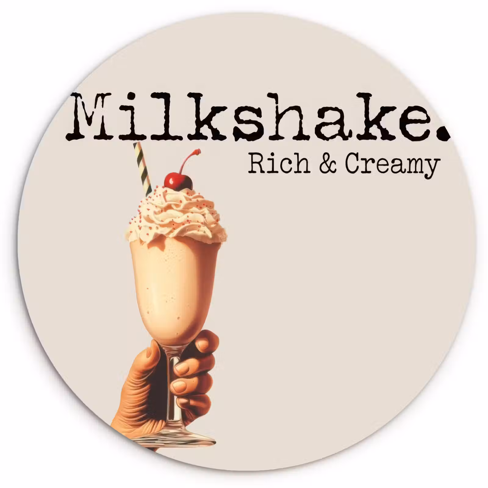 Runde Bilder - Milchshake - Kirsche - Strohhalm — 1