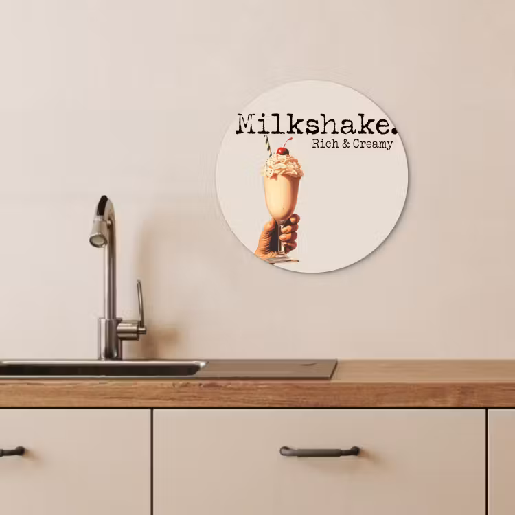 Runde Bilder - Milchshake - Kirsche - Strohhalm — 3