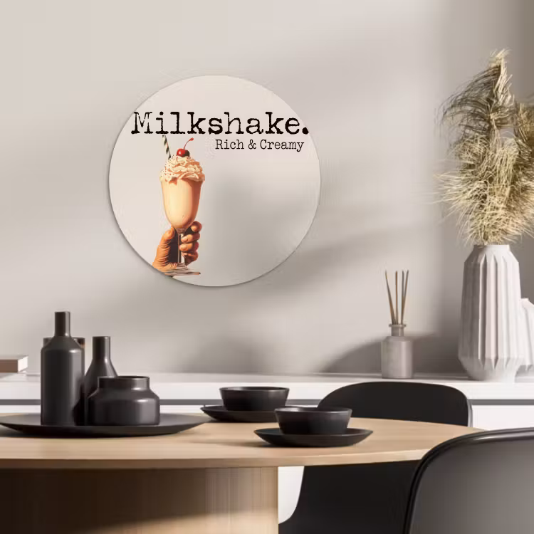 Runde Bilder - Milchshake - Kirsche - Strohhalm — 4