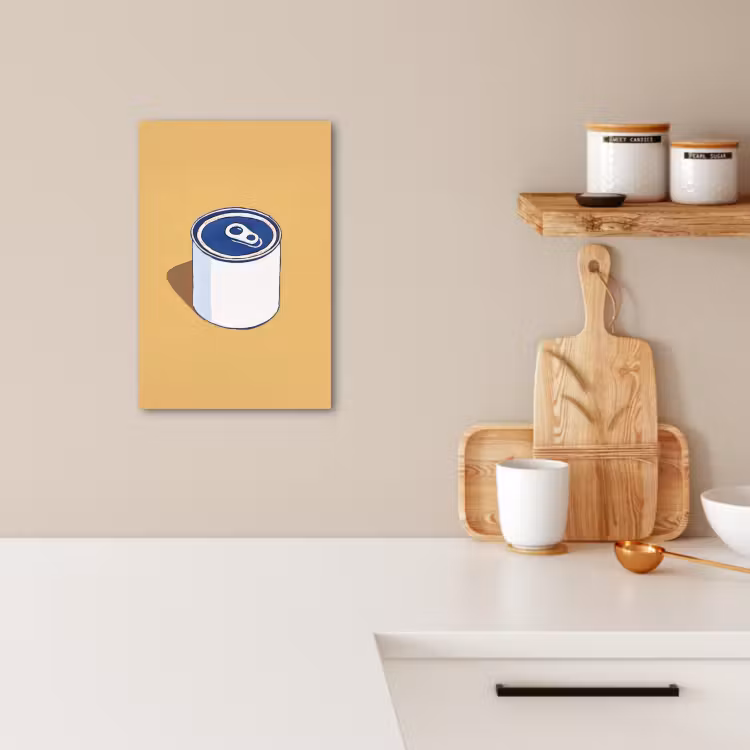 Leinwandbilder - Dose - Minimalistisch - Blau - Illustration — 3