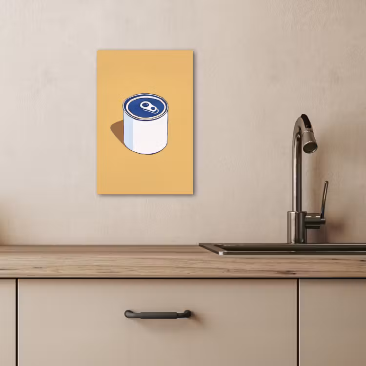 Leinwandbilder - Dose - Minimalistisch - Blau - Illustration — 4