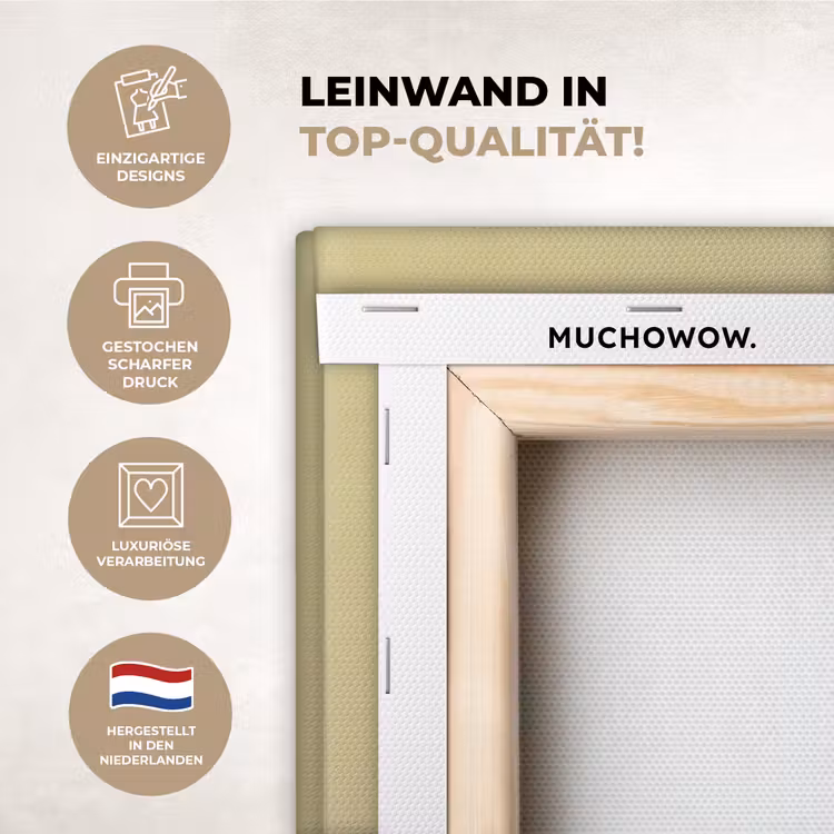 Leinwandbilder - Illustration - Teller - Besteck - Beige — 1