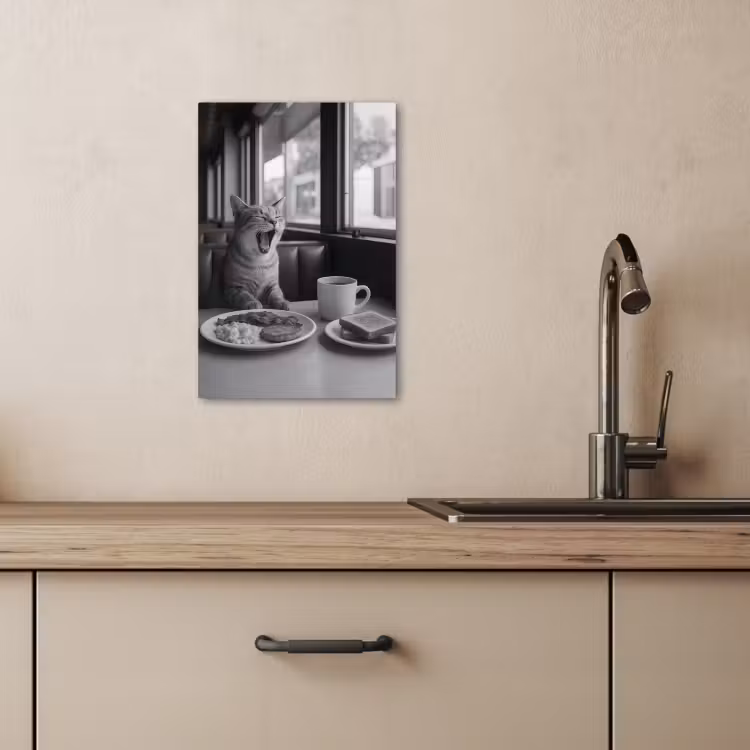 Leinwandbilder - Katze - Kaffee - Brot - Schwarz — 2