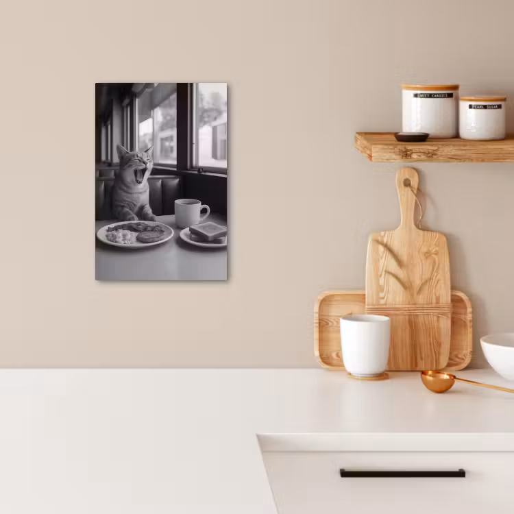 Leinwandbilder - Katze - Kaffee - Brot - Schwarz — 5