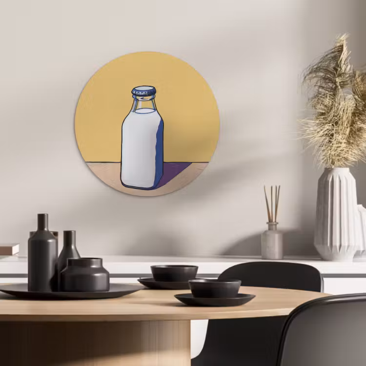 Runde Bilder - Gläser - Flasche - Illustration - Milch — 3