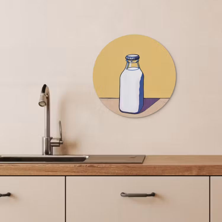 Runde Bilder - Gläser - Flasche - Illustration - Milch — 4