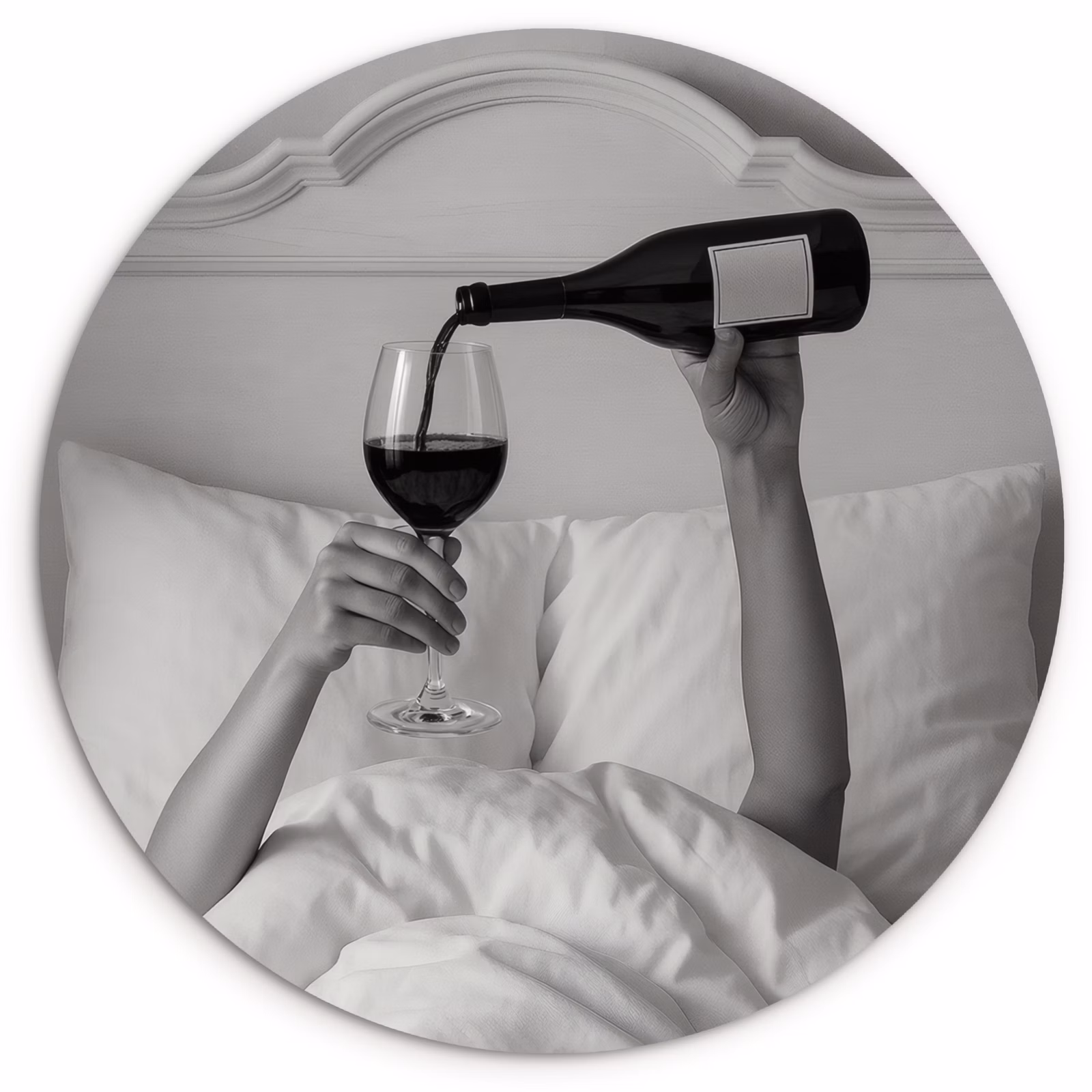 Runde Bilder - Laken - Arme - Wein - Glas — 1