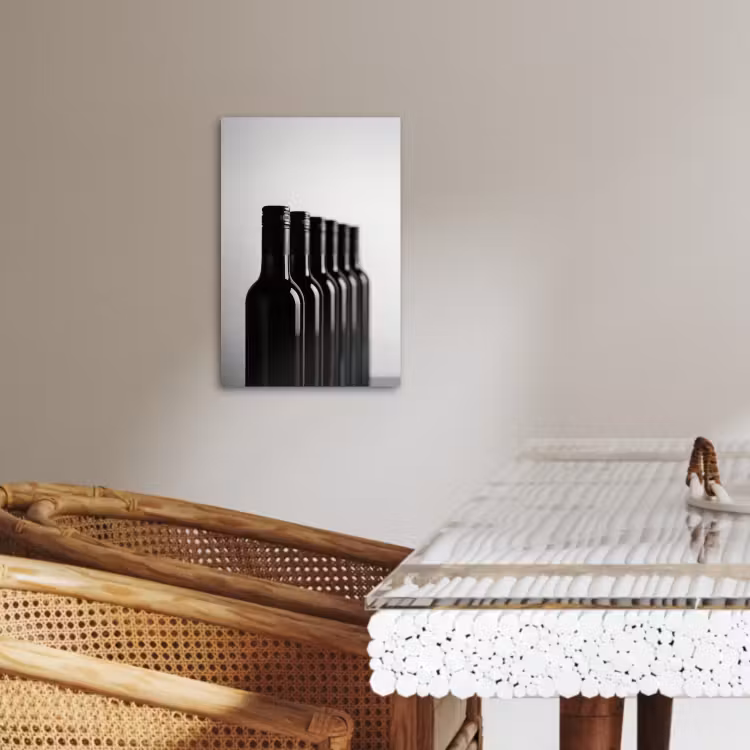 Leinwandbilder - Weinflaschen - Schwarz - Minimalistisch — 5