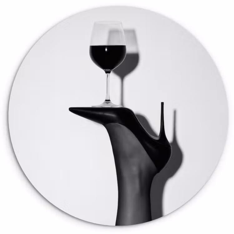 Runde Bilder - Absatz - Wein - Minimalistisch - Schwarz — 1