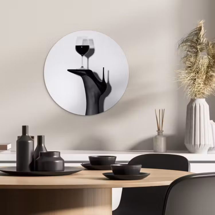 Runde Bilder - Absatz - Wein - Minimalistisch - Schwarz — 3