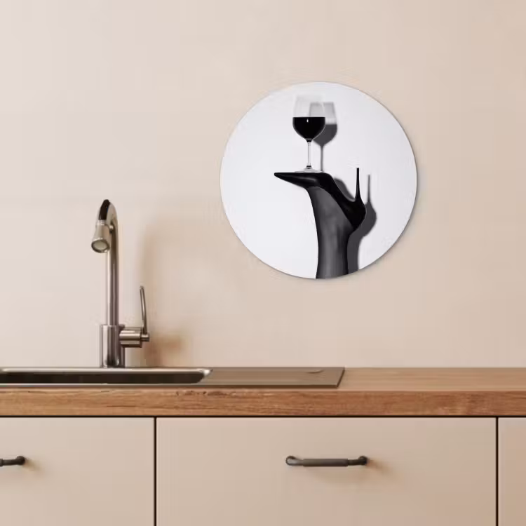 Runde Bilder - Absatz - Wein - Minimalistisch - Schwarz — 4
