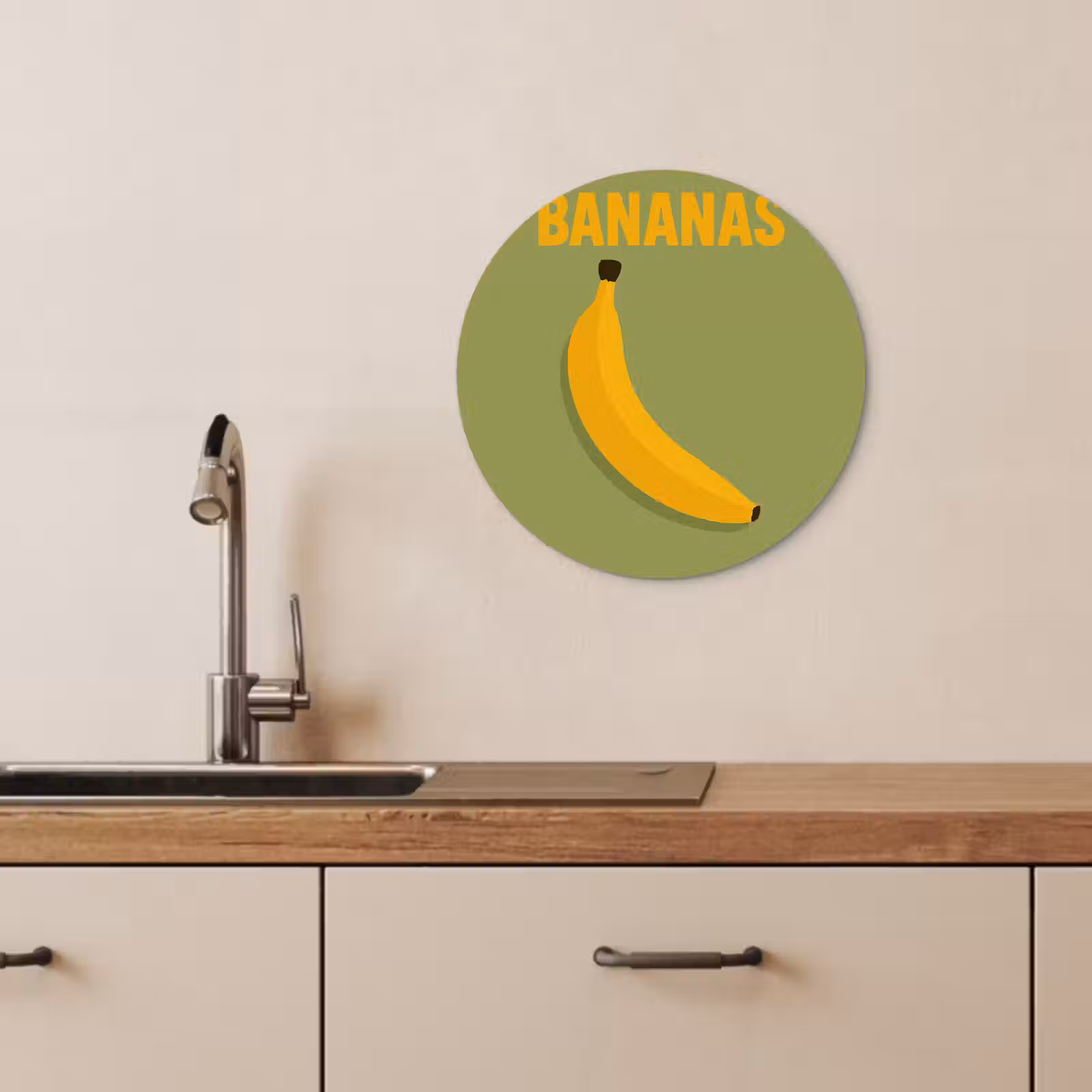 Runde Bilder - Banane - Minimalistisch - Gelb — 1