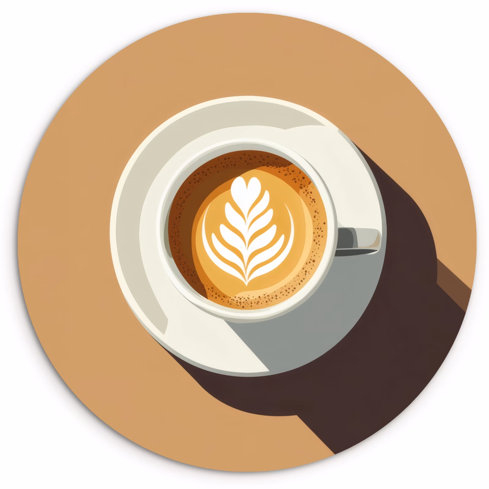 Runde Bilder - Cappuccino - Tasse - Untertasse - Minimalistisch — 1