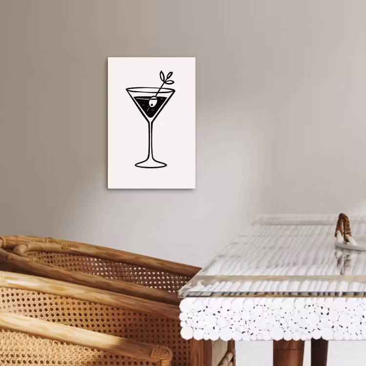 Leinwandbilder - Cocktail - Glas - Olive - Minimalistisch — 2