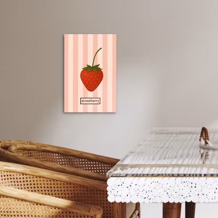 Leinwandbilder - Erdbeere - Streifen - Minimalistisch - Rot — 2
