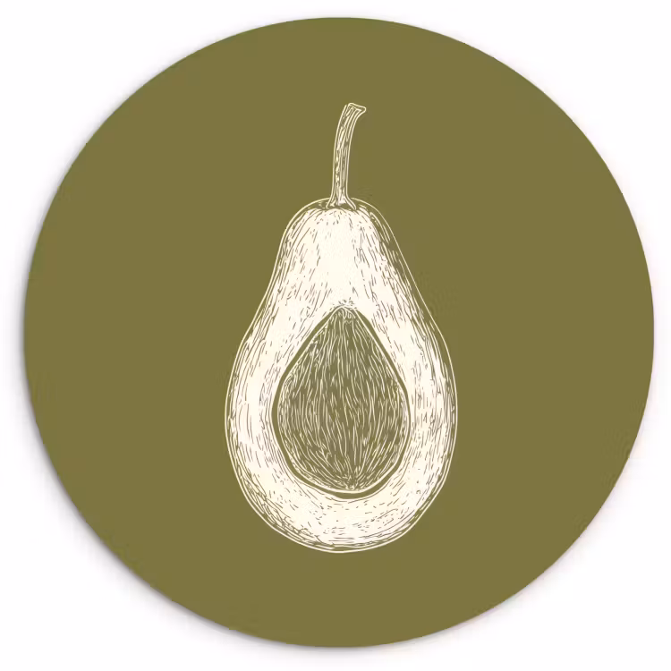 Runde Bilder - Avocado - Minimalistisch - Illustration - Grün — 2