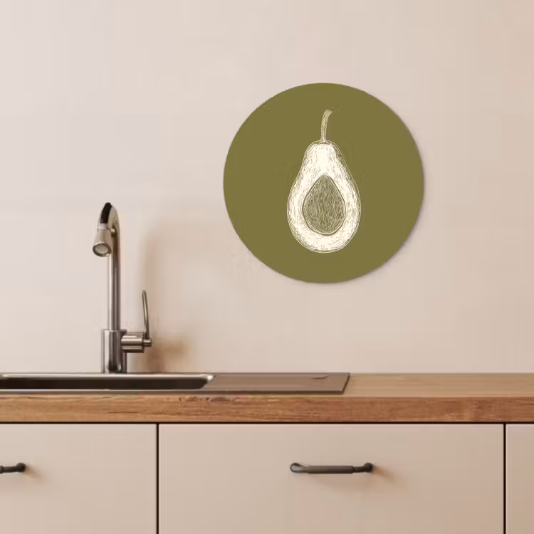 Runde Bilder - Avocado - Minimalistisch - Illustration - Grün — 4