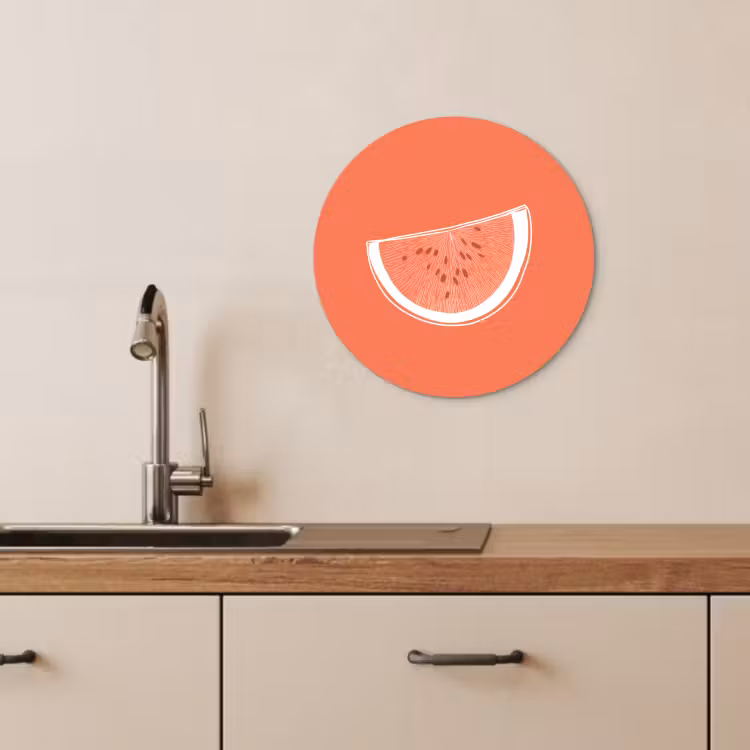 Runde Bilder - Wassermelone - Linien - Korallenrot — 1