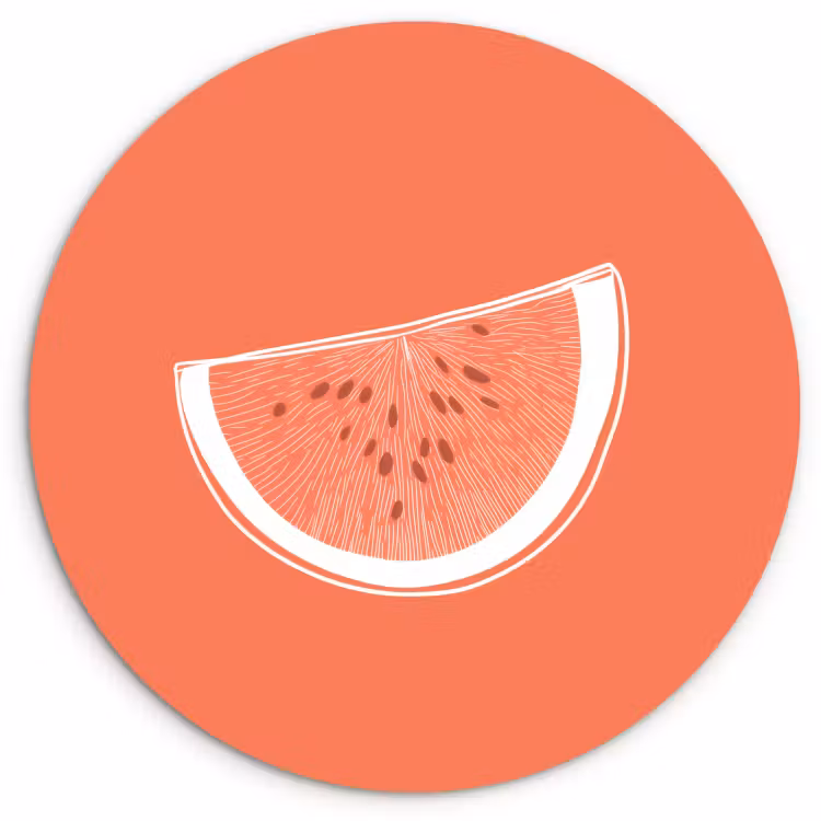 Runde Bilder - Wassermelone - Linien - Korallenrot — 2