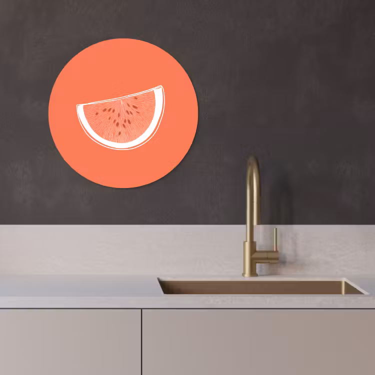 Runde Bilder - Wassermelone - Linien - Korallenrot — 3