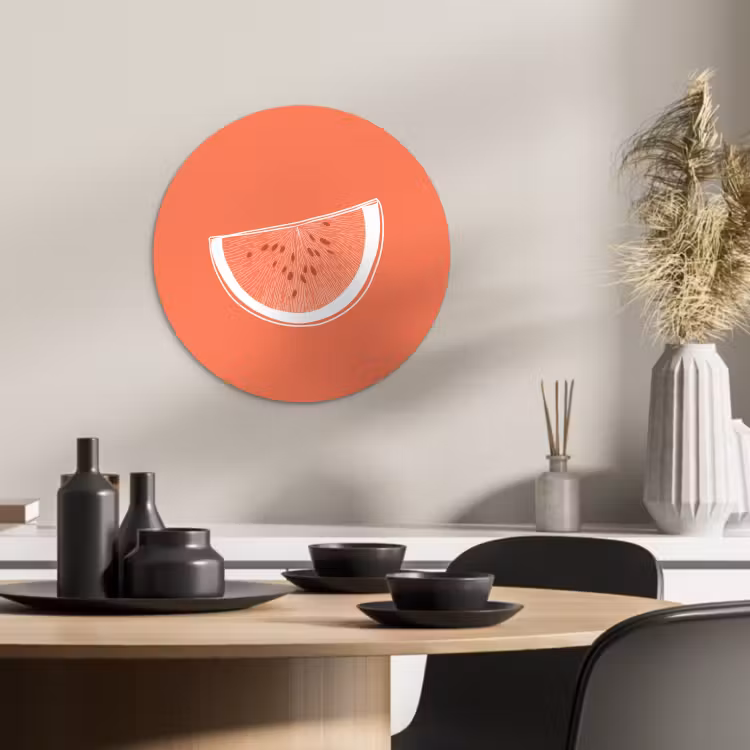 Runde Bilder - Wassermelone - Linien - Korallenrot — 4