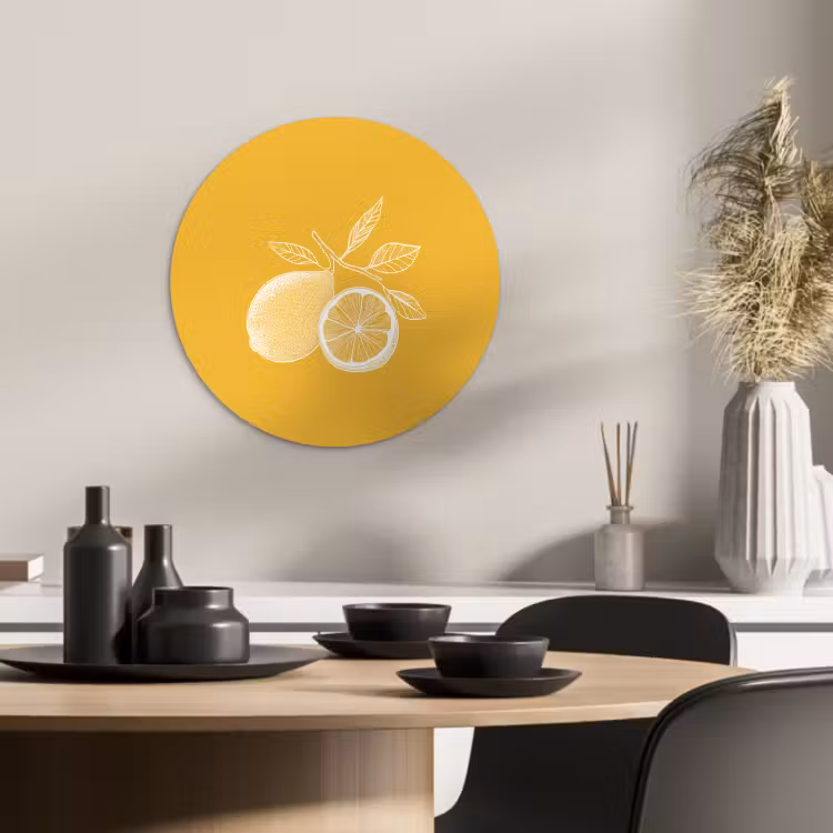 Runde Bilder - Zitronen - Illustration - Minimalistisch - Gelb — 2