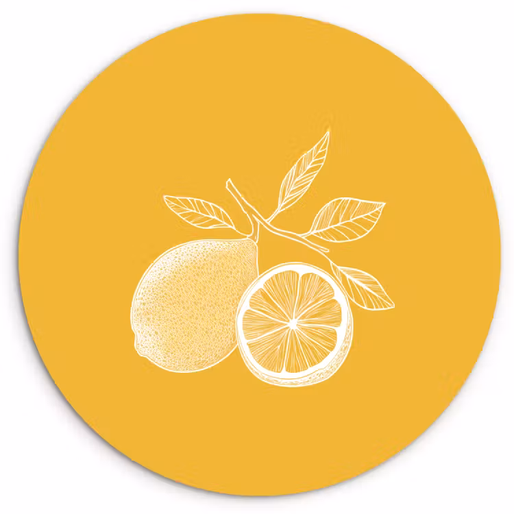 Runde Bilder - Zitronen - Illustration - Minimalistisch - Gelb — 3