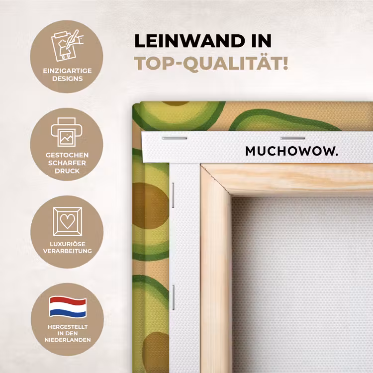 Leinwandbilder - Avocado - Muster - Grün - Kern — 2