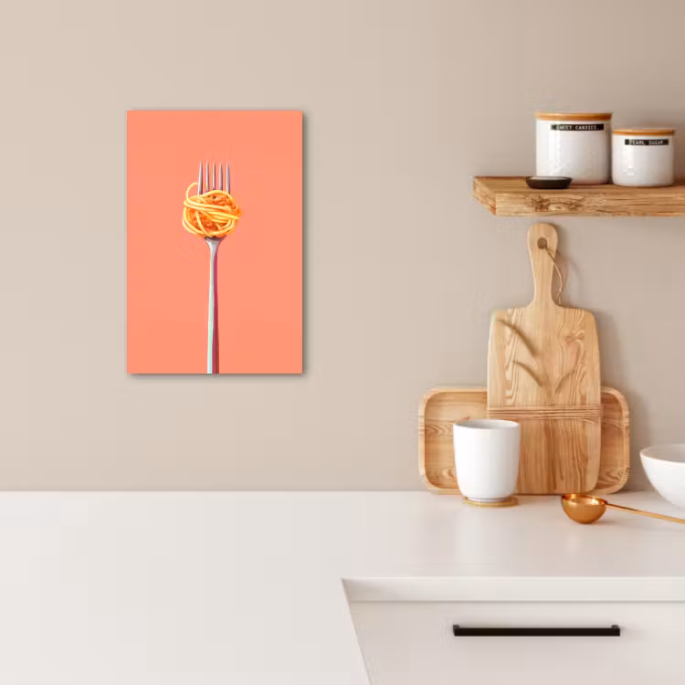 Leinwandbilder - Gabel - Spaghetti - Künstlerisch - Rosa — 4
