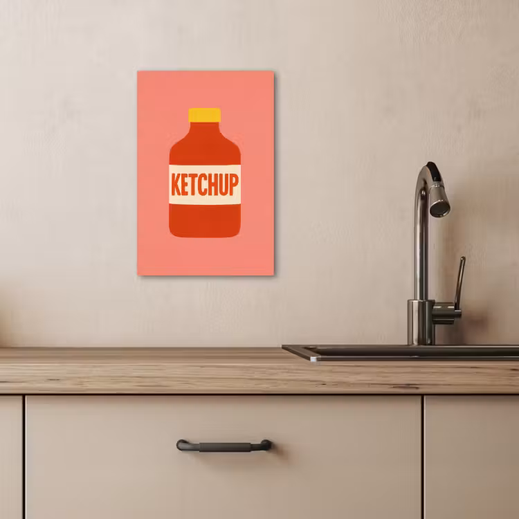 Leinwandbilder - Ketchup - Flasche - Rot - Minimalistisch — 1