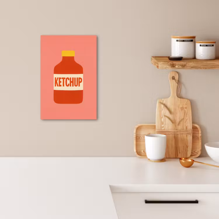Leinwandbilder - Ketchup - Flasche - Rot - Minimalistisch — 4