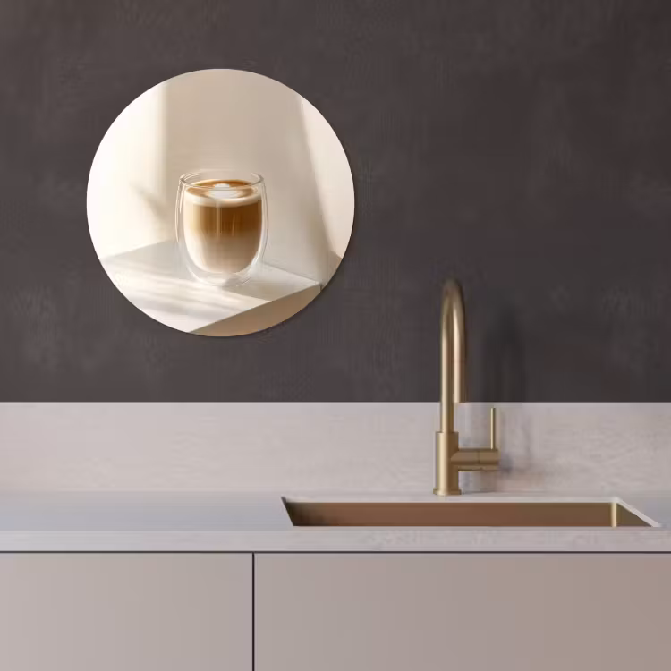 Runde Bilder - Becher - Latte - Minimalistisch - Schatten — 4