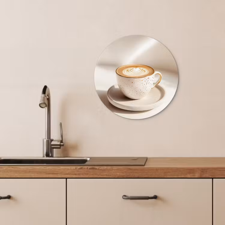 Runde Bilder - Cappuccino - Schaumstoff - Schale - Beige — 3