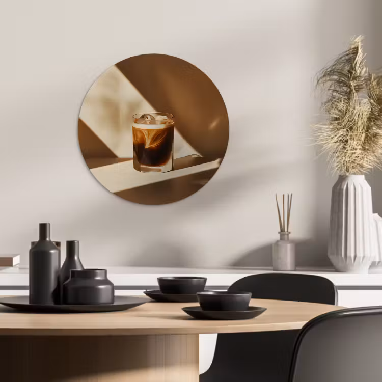 Runde Bilder - Glas - Eiskaffee - Schatten - Braun — 1