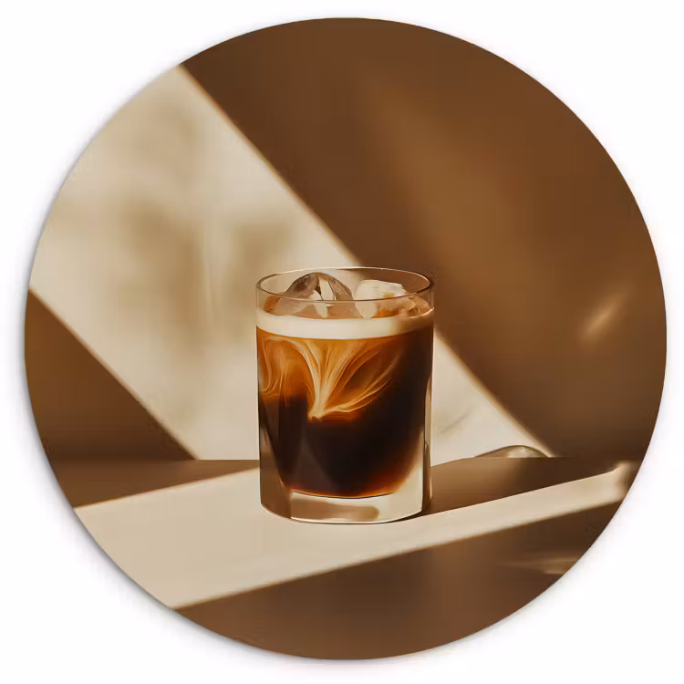 Runde Bilder - Glas - Eiskaffee - Schatten - Braun — 2