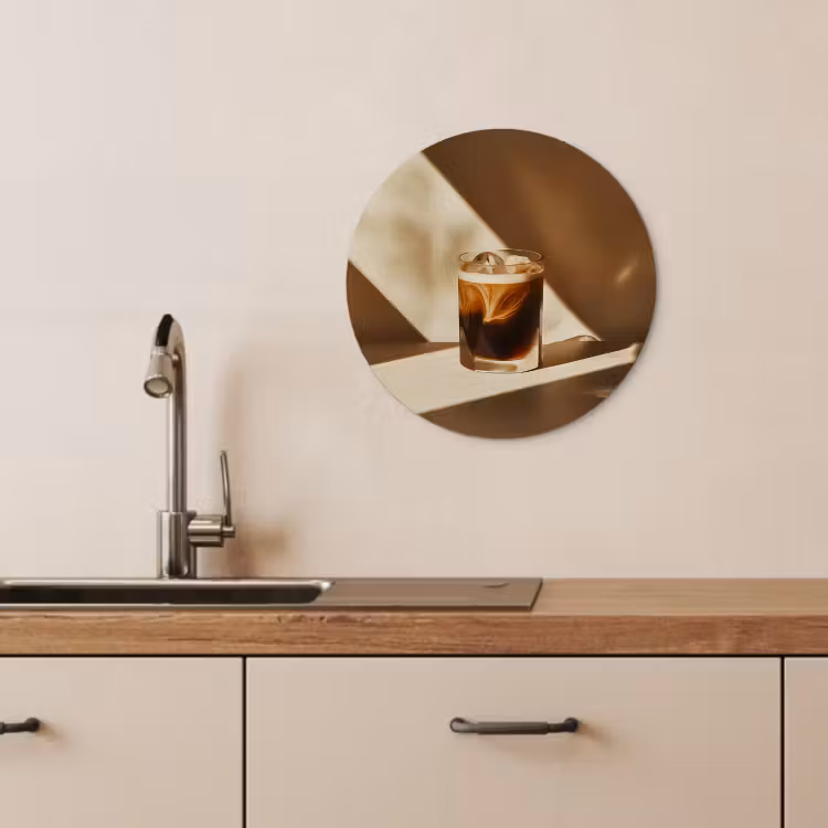 Runde Bilder - Glas - Eiskaffee - Schatten - Braun — 3
