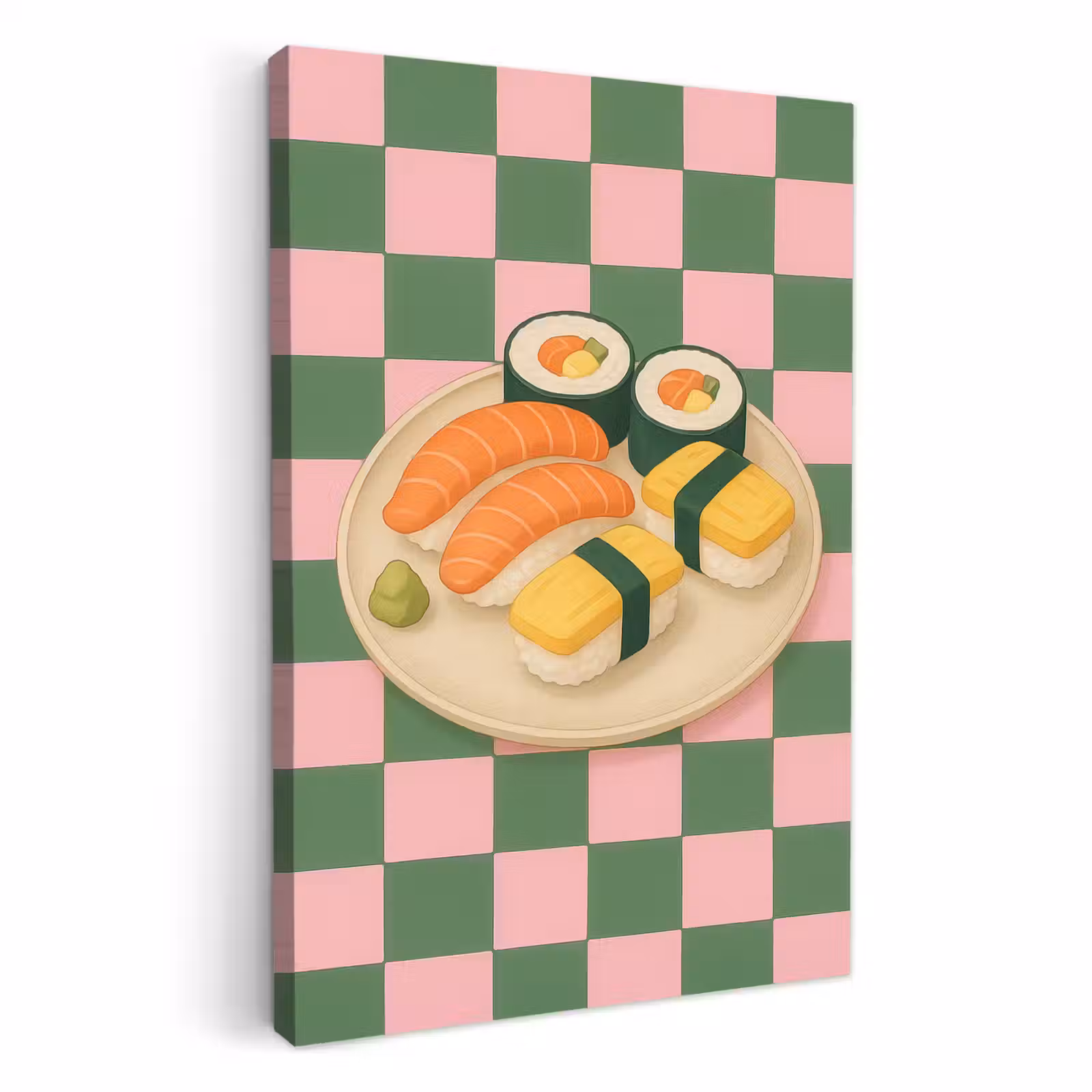 Leinwandbilder - Sushi - Teller - Blockiert - Grün — 1