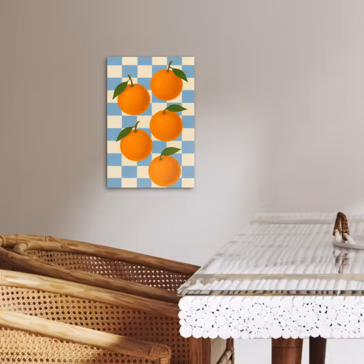 Leinwandbilder - Orangen - Blätter - Blockiert - Blau — 3